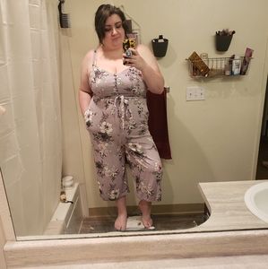Purple floral jumpsuit plus size